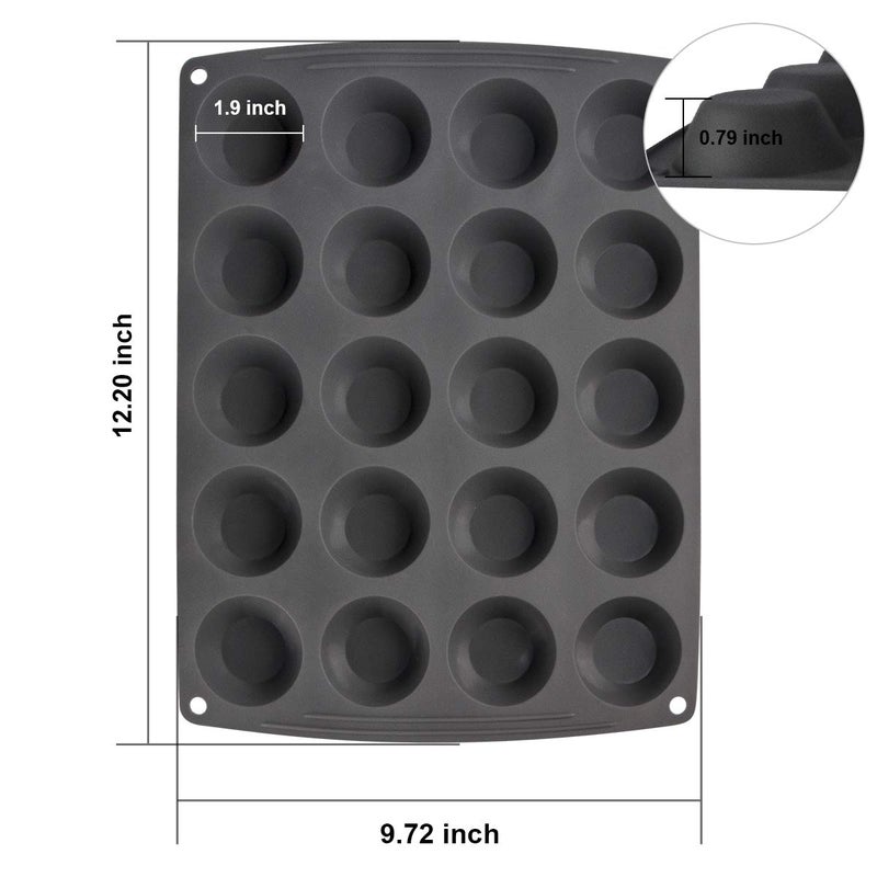 Webake Mini Muffin Cupcake Tin Pan Silicone Non-stick Baking Mold for Pie, Quiche, Tart, Muffin Top, Keto Fat Bomb - Pack of 2 - Image 3